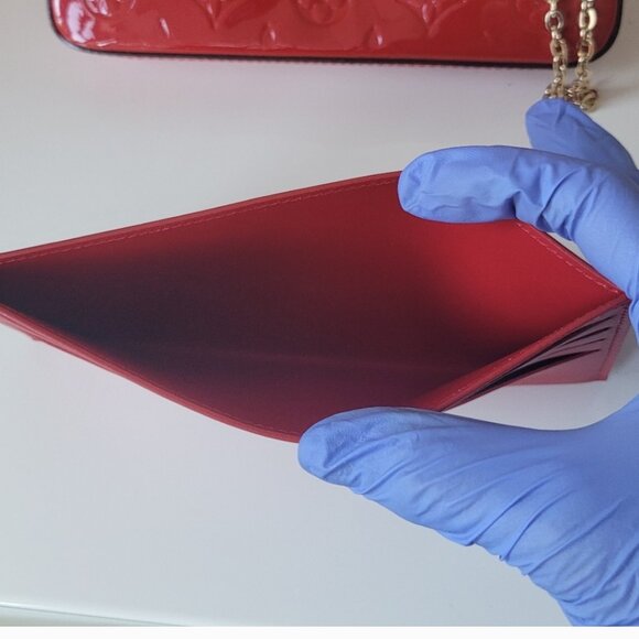 LOUIS VUITTON 3 Piece Set Red Felice Monogram Pochette - Picture 8 of 15